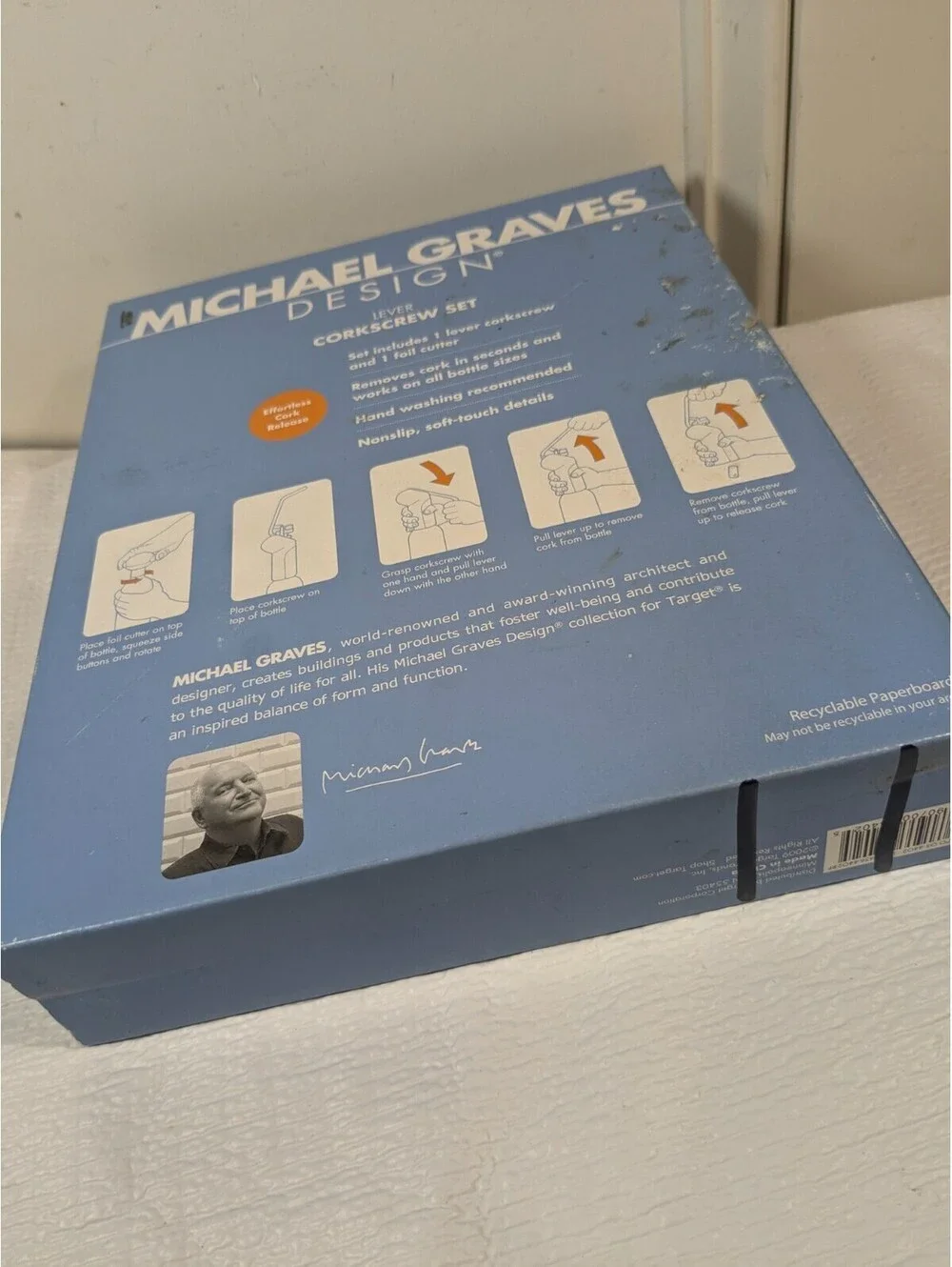 Michael Graves Design Lever Corkscrew Set with Foil Cutter Target RARE READ